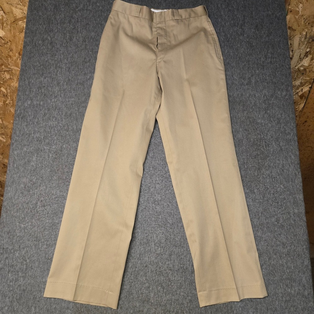 Vintage 1977 US Military Tan 445 Durable Press Trousers Men's 30x30 Talon Zip